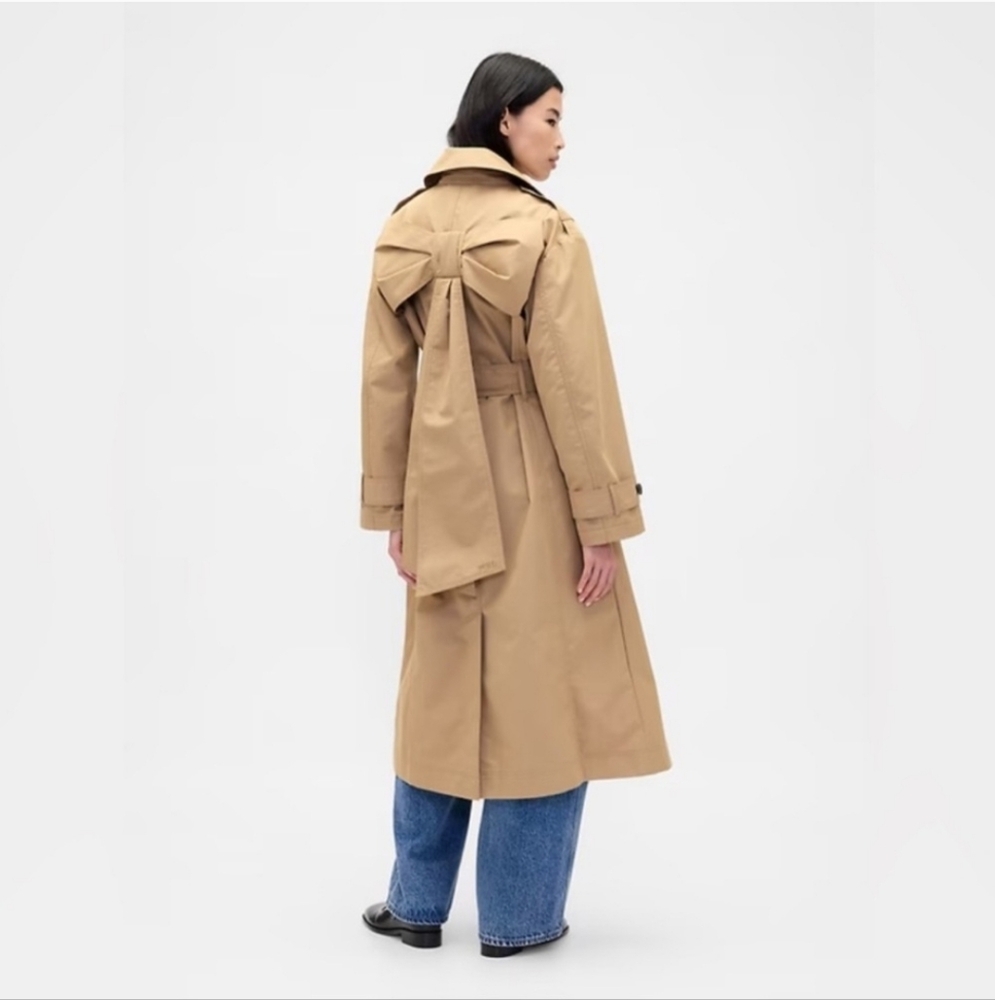 Gap x Sandy Liang Bow Trench Coat Size XS New With Tags